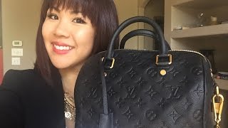 Louis Vuitton Empreinte Speedy B 25 REVIEW [upl. by Eniawtna]