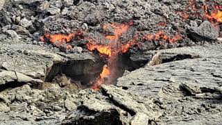 LAVA ADVANCE in ICELAND Litli Hrutur Eruption July 2023 lava iceland advance hazard eruption [upl. by Eedissac]