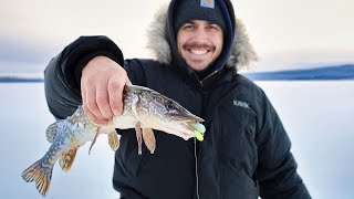 Quiet Snowy Days on the Ice  Northern Pike Fishing [upl. by Uticas]