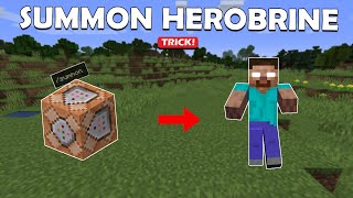 How to Summon HEROBRINE in Minecraft COMMAND BLOCK TRICK [upl. by Ajuna78]