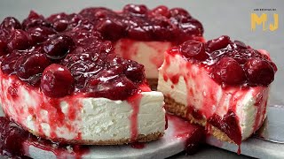 LA TARTA DE QUESO SIN HORNO DEFINITIVA  Con mermelada casera de cerezas [upl. by Klockau]