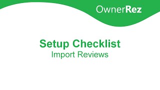 Setup Checklist  Import Reviews [upl. by Yekcaj918]