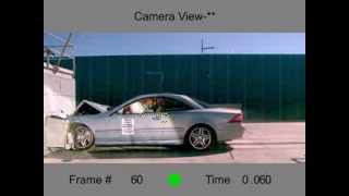 MercedesBenz CL55AMG 36mph Max Acceleration Partial Frontal Crash Test  Camera View 01 [upl. by Emory]