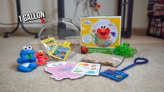 1 Gallon ELMO THEMED Fish AQUARIUM STARTER KIT [upl. by Elam805]