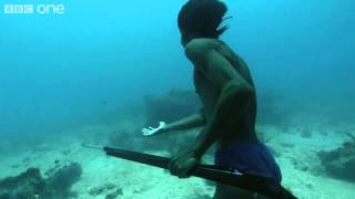 ‪Superhuman Filipino diver from the Badjao tribe BBC [upl. by Laerdna]