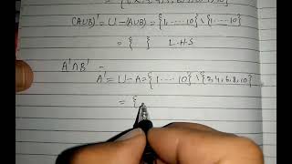 De Morgans Law Class 10th Mathematics Exercise no 5 [upl. by Hamlani]