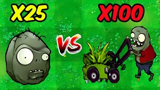 PVZ 1 Hybrid Challenge  25 Of All Hybrid Plants Vs 100 Lawn Mower Imp  Who Will Win [upl. by Niassuh]