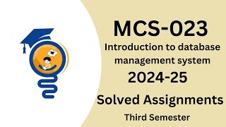 MCS023 solved assignments  202425  ignou assignments  bca 3 sem  free assignments [upl. by Bain]