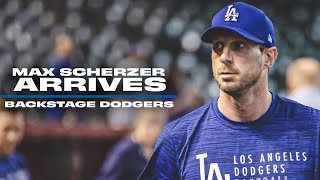 Max Scherzer Arrives  Backstage Dodgers Season 8 2021 [upl. by Kingdon]