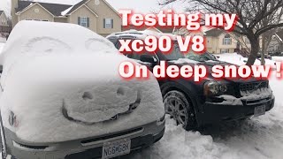 Volvo XC90 V8  Test driving on our record snowfall this year [upl. by Teage368]