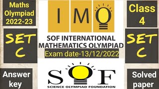 IMO Class 4 SetC SolutionAnswer key olympiads sof imo maths math class4 class4mathematics [upl. by Jacobba]