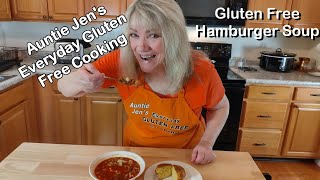 Auntie Jens Gluten Free Hamburger Soup [upl. by Kcirddet]