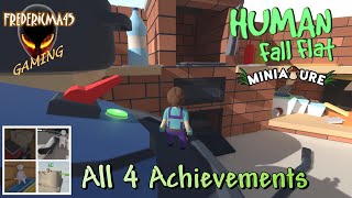 Human Fall Flat MINIATURE Level  Full Walkthrough  All 4 Achievements  Trophies  NEw Free Level [upl. by Yelssew]