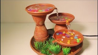 How To Make Non Stop Water Fountain With Recycled Soil Cup  DIY Crafts [upl. by Bauer591]