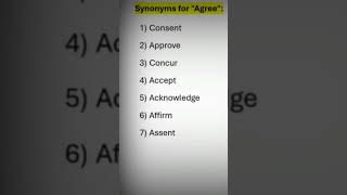 Synonyms for Agree englishlanguagetest [upl. by Chadabe]