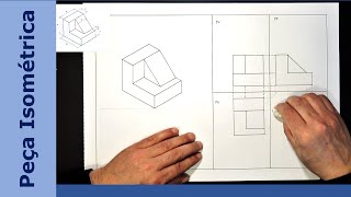 Como desenhar uma peça Isométrica  Tripla Projeção Ortogonal [upl. by Zilla]