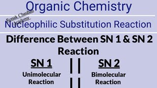 Difference Between SN1 amp SN2 Reaction  Nucleophilic Substitution Reaction  organicchemistry [upl. by Rimat]