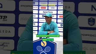 Rafael Nadal on recovering after winning 4 hour EPIC rafaelnadal nadal rafa tenis tennis [upl. by Erelia]