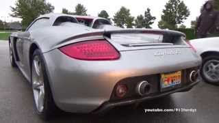 Porsche Carrera GT Revs amp HARD Accelerations in the rain [upl. by Llerrehs]