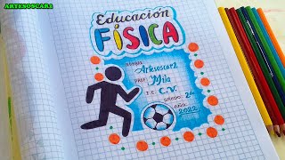 INCREIBLE como dibujar una Portada de EDUCACION FISICA [upl. by Englebert]