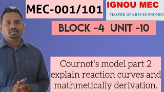 Cournots model part 2 explain reaction curves and mathmetically derivationexample by harikesh [upl. by Ahsinhoj]