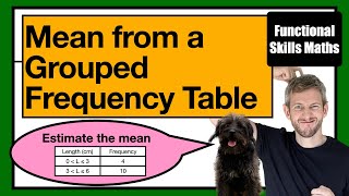 63 The mean from a grouped frequency table Level 2 functionalskills maths averages [upl. by Kling]