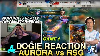 AKOSI DOGIE REACTION TO AURORA vs RSG GAME 1 🤯🤯 [upl. by Bazar]