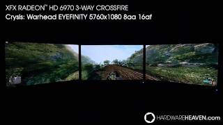 Crysis Warhead  XFX Radeon 6970 3Way CrossFire Eyefinity [upl. by Madeleine]