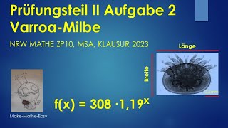 Prüfungsteil 2 Mathe ZP10 NRW 2023 Aufgabe 2 VarroaMilbe [upl. by Iderf697]