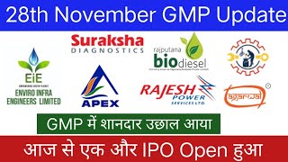 Enviro Infra Engineers IPO  Rajputana Biodiesel IPO  Rajesh Power Services IPO  IPO GMP Today [upl. by Coralyn]