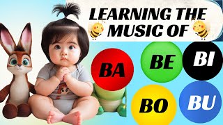 Learning Ba Be Bi Bo Bu in English  Fun Kids Song 🎶 [upl. by Ydnim800]