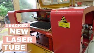 Changing Cracked Laser Tube  HPC Laser Tube trotec lasercutting lasercuttingmachine [upl. by Saba]