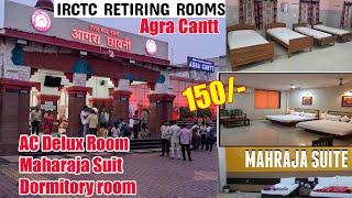 Agra Cantt Railway Station IRCTC Retiring Room AC Dormitory Room AC Double Bad Room Maharaja Suit [upl. by Mima]