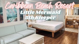 Caribbean Beach Little Mermaid ROOM TOUR  5th Sleeper Standard View Room 2024 [upl. by Oraneg]