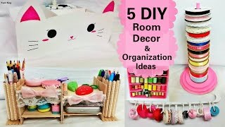 5 DIY Room Decors and Organization IdeasDIY Animal storage box Desk Organizer Ribbon Stand etc [upl. by Nels545]