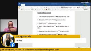 Cours dallemand A1 B2 Le directif et le locatif Live Facebook du dimanche 9052021 [upl. by Vergil]