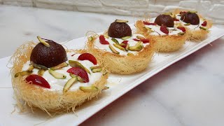 Mini Kunafa Cups with Gulab Jamun Recipe [upl. by Aissirac735]