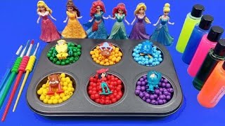 Satisfying Video  DIY  How To Make Rainbow Pool With Disney Princess ASMR 11 Rainbow Bon Bon [upl. by Cara]