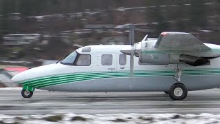 Rockwell 690B Turbo Commander Takeoff  Nice Turboprop Sound [upl. by Salb]