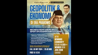 GEOPOLITIK DAN EKONOMI DI ERA PRABOWO   Mardigu Wowiek [upl. by Wyne]