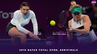 Simona Halep vs Elina Svitolina  2019 Qatar Total Open Semifinals  WTA Highlights [upl. by Nnylav]