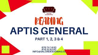 APTIS GENERAL READING test completo ceñido al examen [upl. by Hanauq]