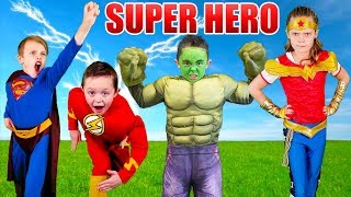 Kids Fun TV Superhero Compilation Video Shazam The Flash VS Superman Superhero Race In Real Life [upl. by Albie]