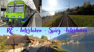 Cabride4K Navette matinale Interlaken  Spiez  Interlaken en RBDe 565 [upl. by Betsey]