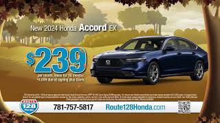 Route 128 Honda  Lease Offers  September 2024 [upl. by Pomeroy]