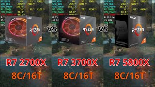 라이젠 2700x vs 3700x vs 5800x 게임 성능 차이 비교 롤 오버워치 배그 with RTX3070 [upl. by Mollee]