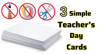 3 Best Teachers Day Card Idea Teachers Day Gifts  Greeting Card For Teacher White paper craft [upl. by Frederico126]