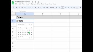 Use  to insert dates in Google sheets [upl. by Lanrev]