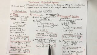 136 Differential equations of Translational Mechanical systems  EC Academy [upl. by Neerak]