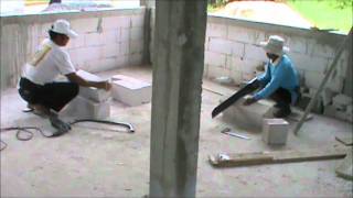 Building a house in Rural Thailand  My quotSuper Blockquot walls [upl. by Eneleahs]